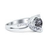 Art Deco Round Natural Stone Twisted Ring
