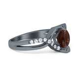 Art Deco Round Natural Stone Twisted Ring