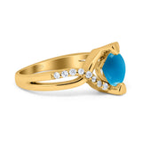 Art Deco Round Natural Stone Twisted Ring