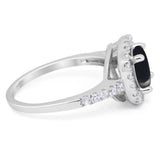 Vintage Style Round Natural Stone Halo Ring