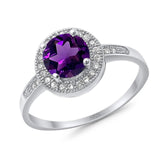 Round Halo CZ Ring
