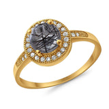 Round Halo CZ Ring