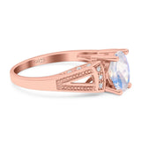 Art Deco Oval Natural Stone Wedding Ring
