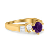 Art Deco Round Natural Stone Cocktail Ring