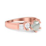 Art Deco Round Natural Stone Cocktail Ring