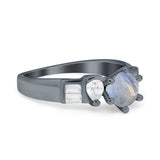 Art Deco Round Natural Stone Cocktail Ring