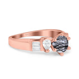Art Deco Round Natural Stone Cocktail Ring