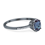 Art Deco Oval Hidden Halo Ring