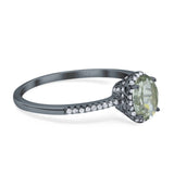 Art Deco Oval Hidden Halo Ring