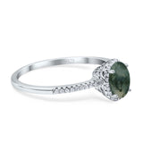 Art Deco Oval Hidden Halo Ring
