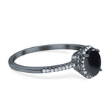 Art Deco Oval Hidden Halo Ring