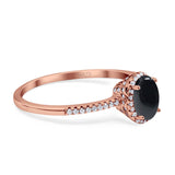 Art Deco Oval Hidden Halo Ring