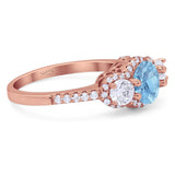 Three Stone Round Natural Stone Ring