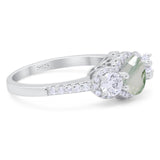 Three Stone Round Natural Stone Ring