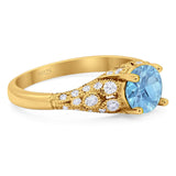 Vintage Style Round Natural Stone Ring
