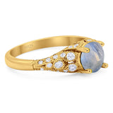 Vintage Style Round Natural Stone Ring