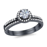 Two Piece Round Natural Stone Ring