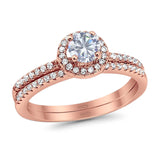 Two Piece Round Natural Stone Ring