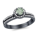 Two Piece Round Natural Stone Ring