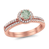 Two Piece Round Natural Stone Ring