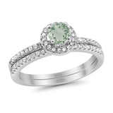 Two Piece Round Natural Stone Ring