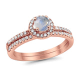 Two Piece Round Natural Stone Ring