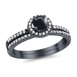 Two Piece Round Natural Stone Ring