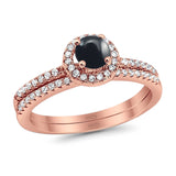 Two Piece Round Natural Stone Ring