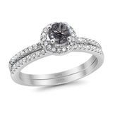 Two Piece Round Natural Stone Ring