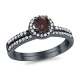Two Piece Round Natural Stone Ring