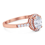 Art Deco Oval Natural Stone Wedding Ring