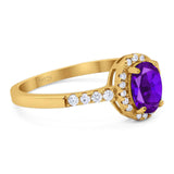 Art Deco Oval Natural Stone Wedding Ring