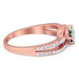 Oval Natural Stone Split Shank Ring