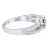 Oval Natural Stone Split Shank Ring