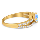 Oval Natural Stone Split Shank Ring