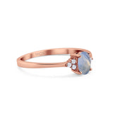Vintage Style Oval Natural Stone Trillium Ring