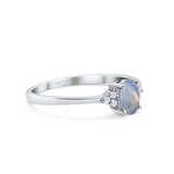 Vintage Style Oval Natural Stone Trillium Ring