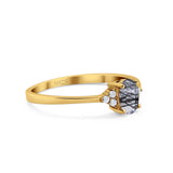 Vintage Style Oval Natural Stone Trillium Ring