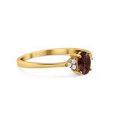 Vintage Style Oval Natural Stone Trillium Ring
