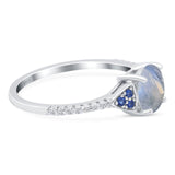 Art Deco Round Natural Stone Cluster Ring