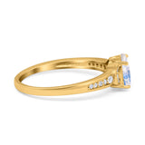 Art Deco Oval Natural Stone Wedding Ring