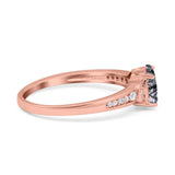 Art Deco Oval Natural Stone Wedding Ring