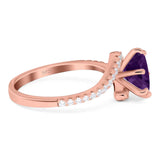 Art Deco Round Natural Stone Twisted Ring