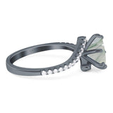 Art Deco Round Natural Stone Twisted Ring