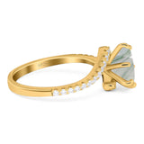 Art Deco Round Natural Stone Twisted Ring
