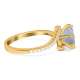 Art Deco Round Natural Stone Twisted Ring