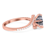 Art Deco Round Natural Stone Twisted Ring