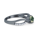  Oval Natural Stone Infinity Twisted Ring