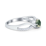  Oval Natural Stone Infinity Twisted Ring