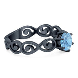 Round Natural Stone Solitaire Ring